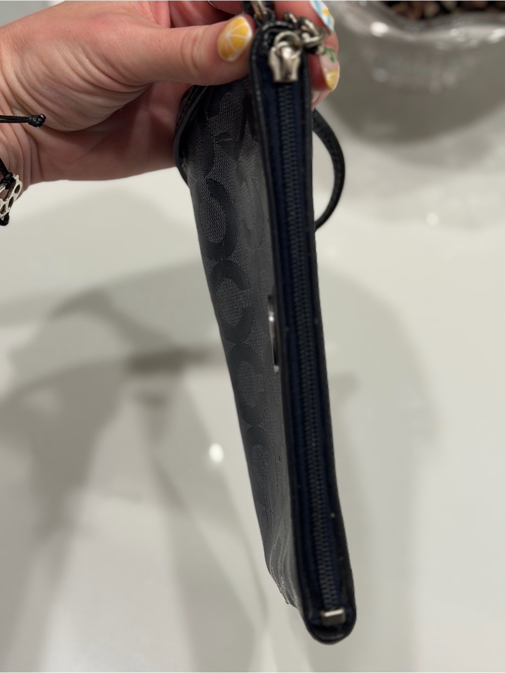 Coach Vintage Navy Signature Wristlet - Picture 3 of 10